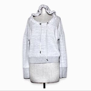 Kyodan Gray Relaxed Crop Hoodie Sweatshirt Medium